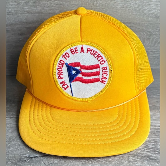 Vintage “I’m Proud To Be A Puerto Rican” Trucker SnapBack Hat Mesh Foam NWOT - Picture 2 of 5